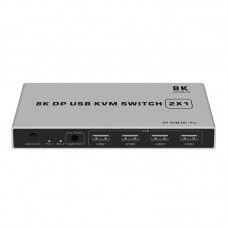 8K KYSW59 60HZ DP USB KVM Switch 2  in  1 Computer Sharing Device