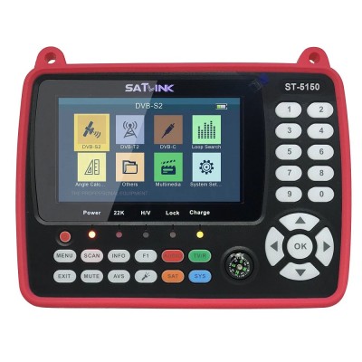 SATLINK ST  5150 DVB  S2 T2 C HD Satellite TV Signal Finder Digital Handheld Signal Meter Satellite Finder H 265 HEVC MPEG  4 4 3 Inch TFT LCD