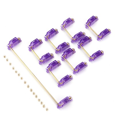 Gold  Plated PCB Satelliter 6 25U 1   2U 7 Screw  in PCB Mounted Satellite Switch Transparent Stabilizer for DIY Customized Mechanical Keyboard